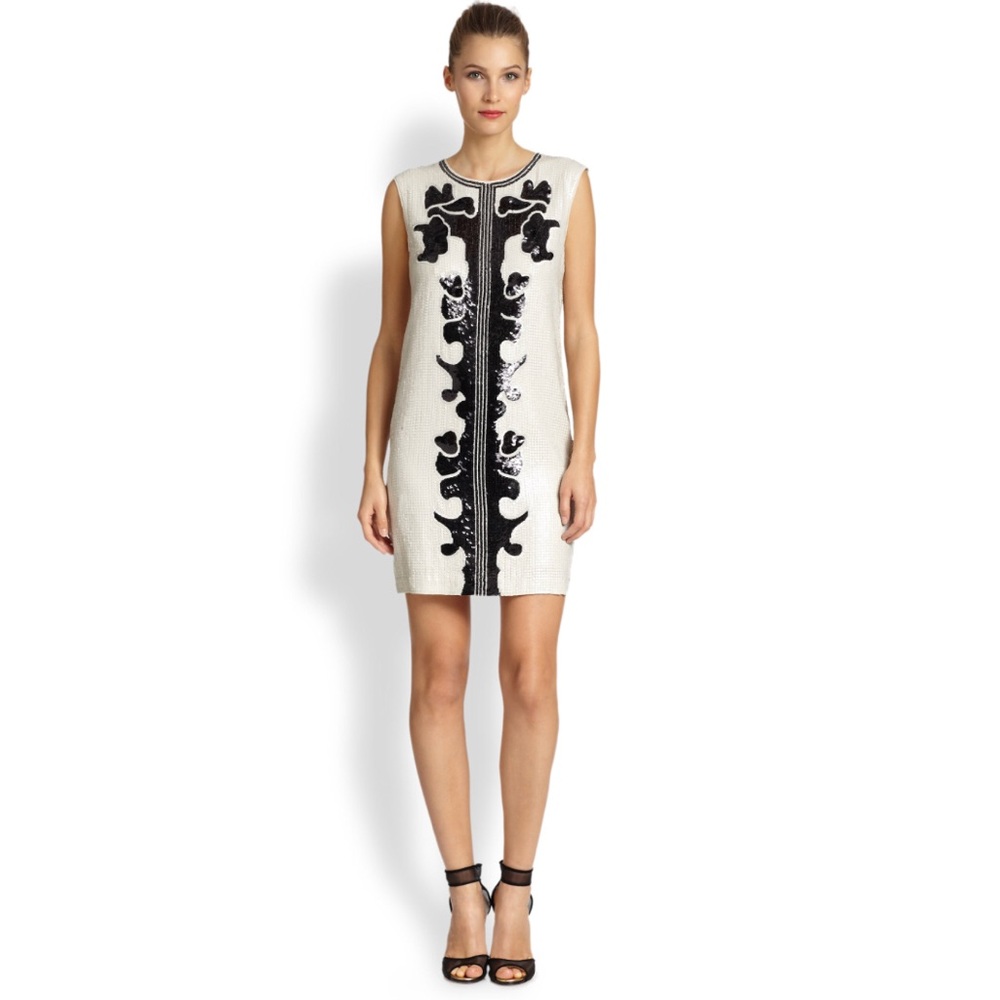 BCBG SEQUIN COCKTAIL SHIFT DRESS